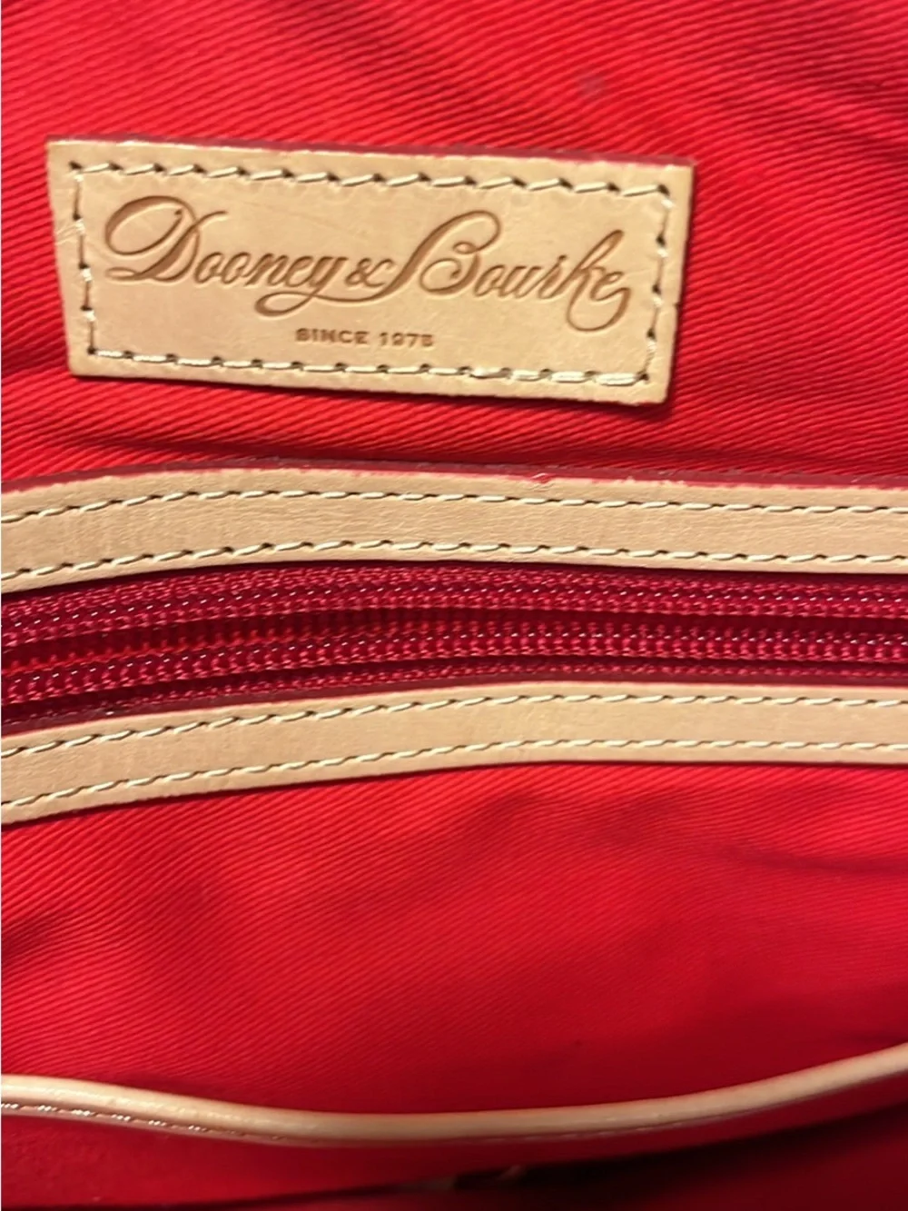 Dooney & Bourke Pink Quilted Tote with Tan Trim